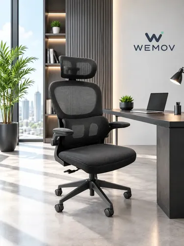 Cadeira De Escritorio Ergonomica Wemov Com Encosto de Lombar Giratoria Resistente Reforçada 180kg Confortavel Reuniao