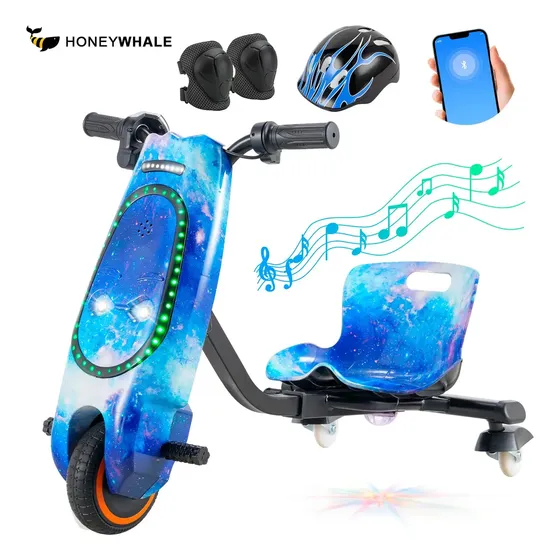 Triciclo Elétrico de Drift Honeywhale 008B para Crianças, com 250W e Bluetooth