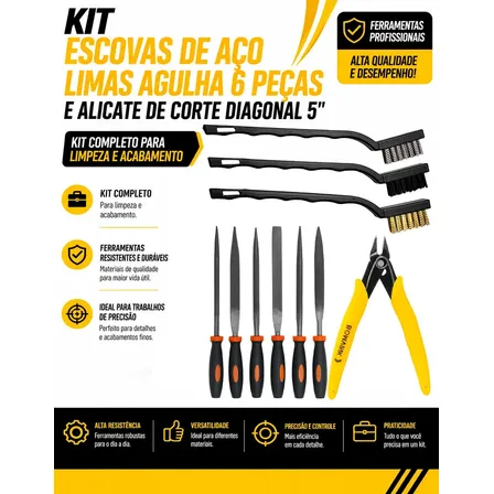 Kit Acabamento Impressão 3d Escovas De Aço Limas Agulha 10 Peças Com 3 Escovas 6 Limas E Alicate De Corte 5 Polegadas Para Limpeza Acabamento Precisão Modelismo Artesanato E Manutenção