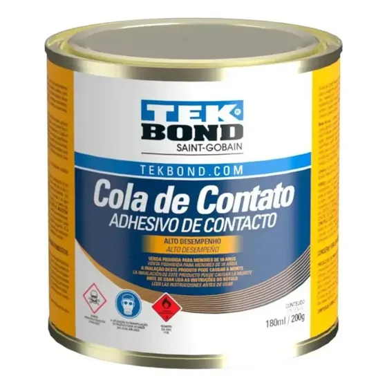 Cola De Contato Tekbond Adesivo Para Sapateiro Marceneiro Tecidos 200g 180ml Uso Geral
