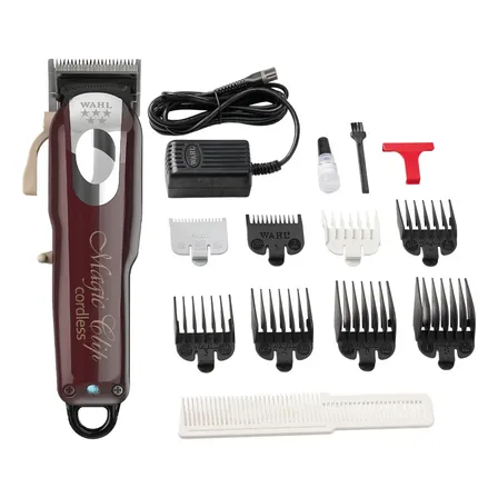 Wahl Magic Clip Profissional Máquina De Corta Cabelo Profissional Sem Fio 5700 Rpm Bivolt Prateado/vermelho 127/220v