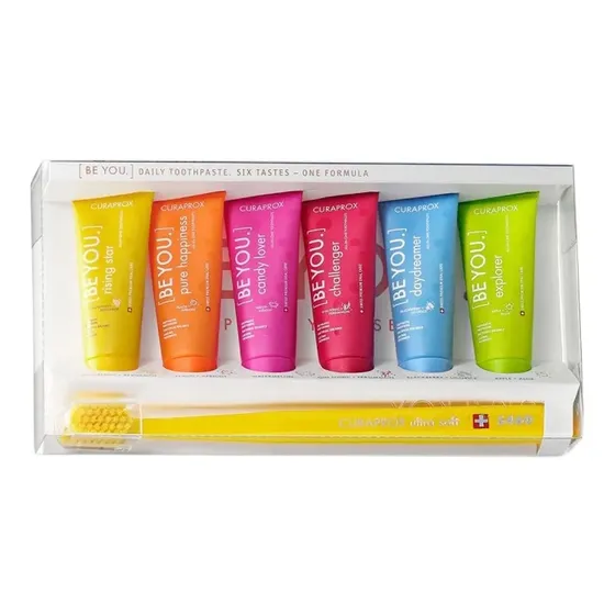 Escova Dente Curaprox Cs5460 + 6 Creme Dental Be You 10 Ml