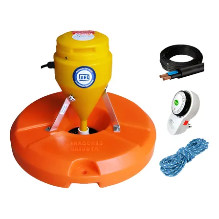 Kit Aerador Chafariz Piscicultura 0,5 Cv - Timer Cabo Corda