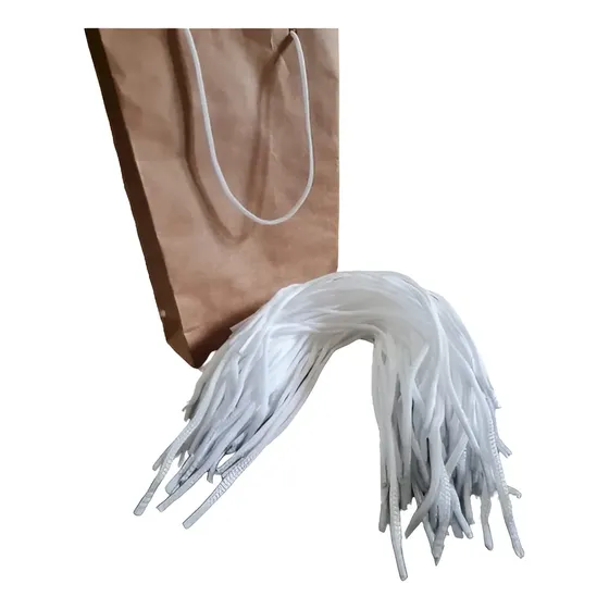 Cordão Alça P/ Sacola Média 33cm Ponteira Branco 1000 Un 5/1