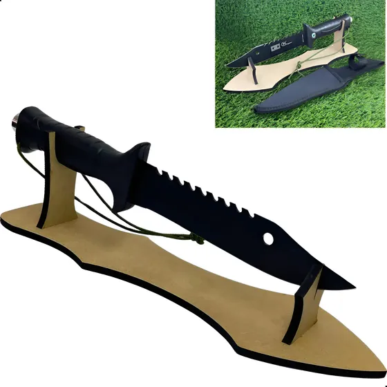 Faca Tática Militar Rambo Camping Selva Pesca Com Bainha