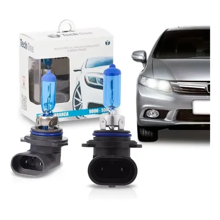 Kit Par Lampada Super Branca Tipo Xenon 8500k Hb3 60/55w 12v