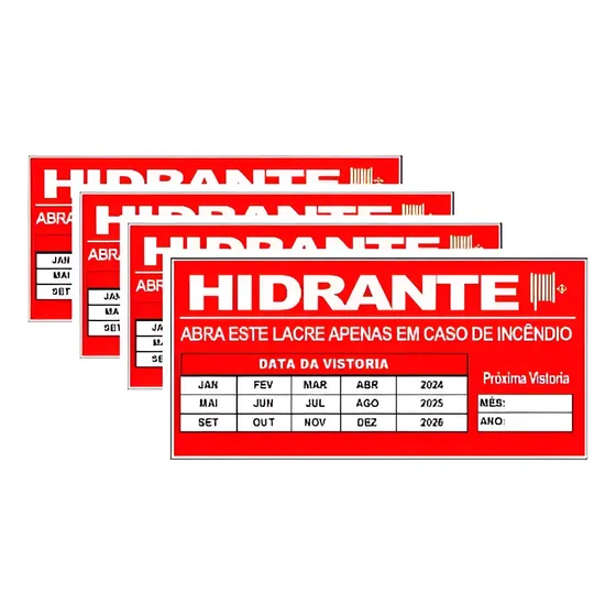 Lacre Adesivo Destrutível Do Hidrante C/100 7x14,5cm