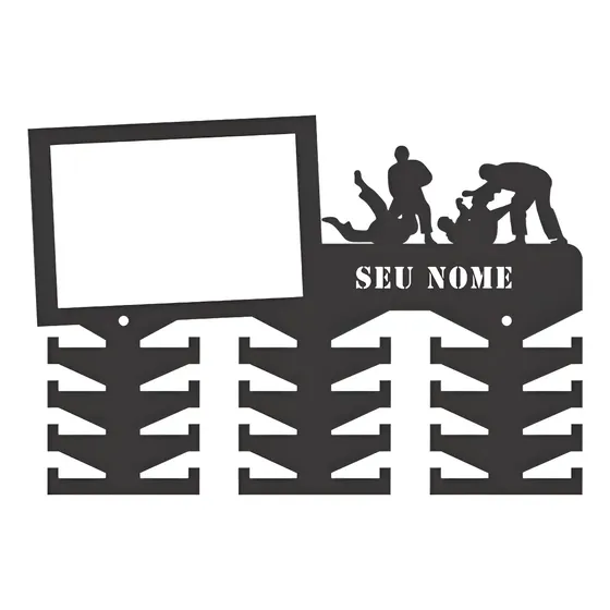 Porta Medalhas Jiu-jitsu Masc Com Foto Personalizado 24g