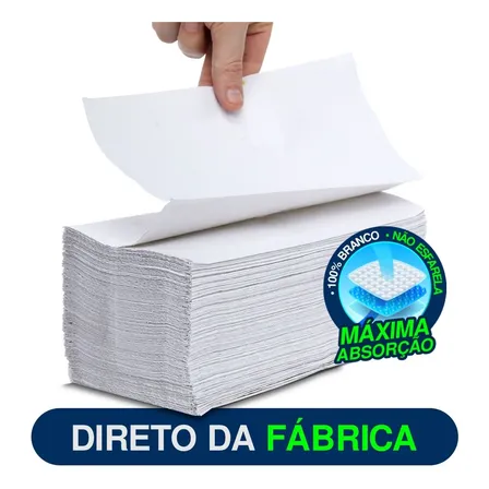 Kit 4000 Papel Toalha Interfolha Branco Puro Para Secar Mãos