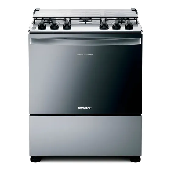 Fogão Brastemp 5 Bocas Cor Inox Com Botões Removíveis E Excl Inox 127/220v