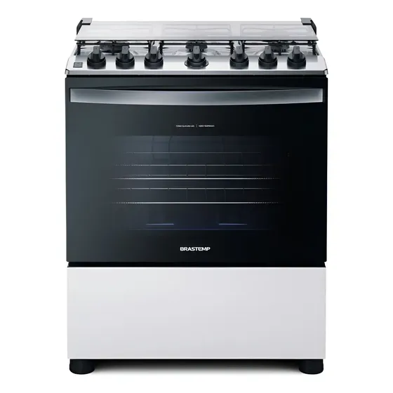 Fogão Brastemp 6 Bocas Branco Com Botões Removíveis E Exclus Branco 127/220v