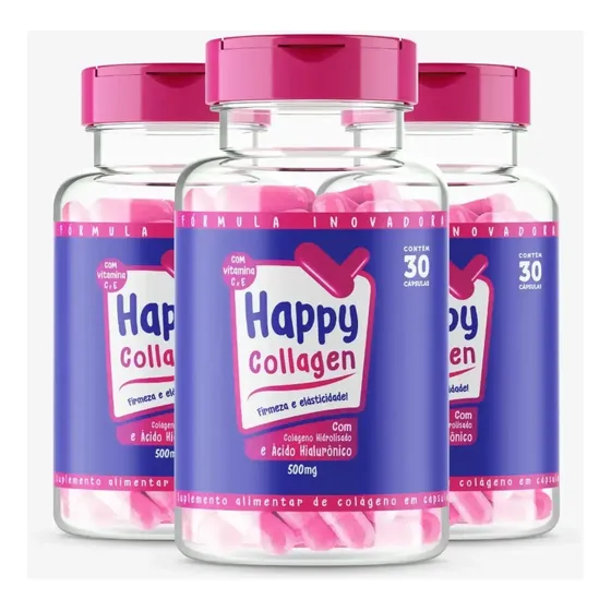 3x Happy Collagen, O Novo Suplemento Happy Hair.
