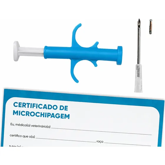 Microchip Animal 2,12x12mm Kit 200 Un Aplicador Reutilizável