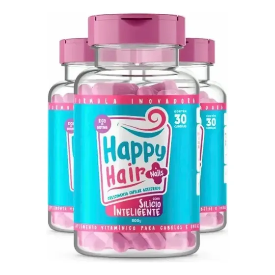 6 Happy Hair + 3 Happy Colágeno Direto De Fábrica.