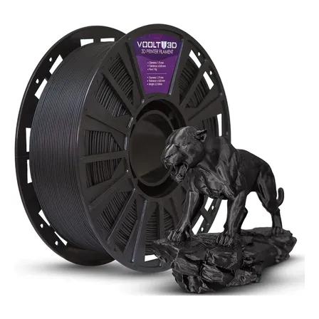 Filamento Pla Preto Velvet 1kg 1,75mm Premium Voolt3d