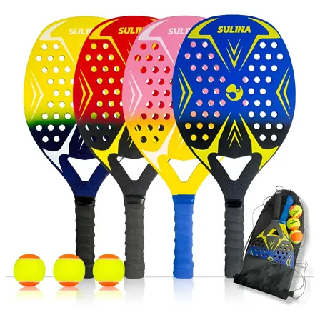 Kit 4 Raquetes De Beach Tennis Sulina Com 3 Bolas De Brinde