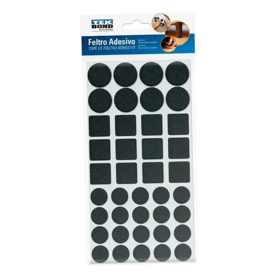 Kit 40 Feltro Adesivo Protetor Pé Cadeira Sofá Mesa Tekbond