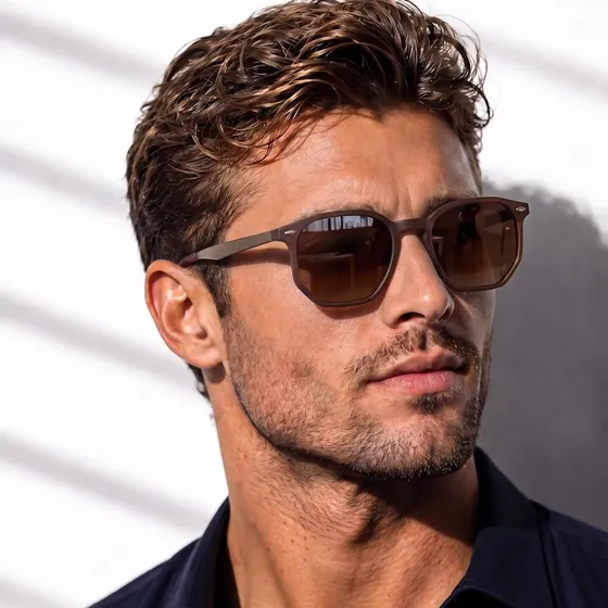 Óculos De Sol Escuro Masculino Unissex Tendencia Premium