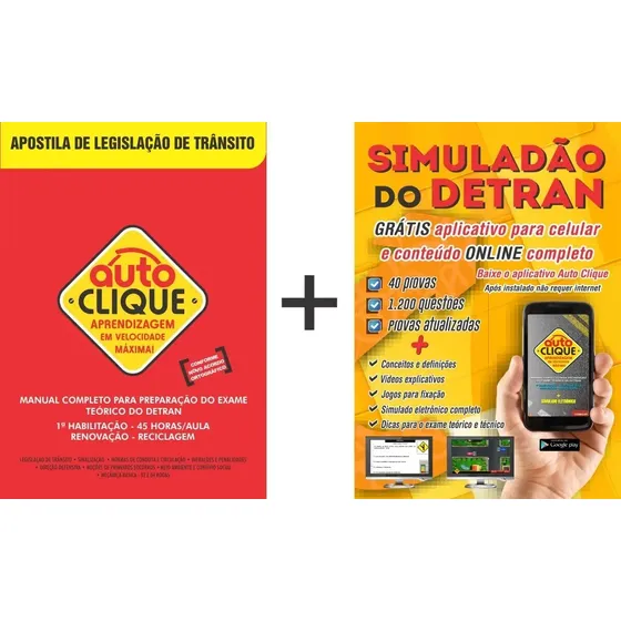 Livro De Legislação De Trânsito Completo + Apostila Com 40 Provas Simuladas Do Detran + App De Estudos