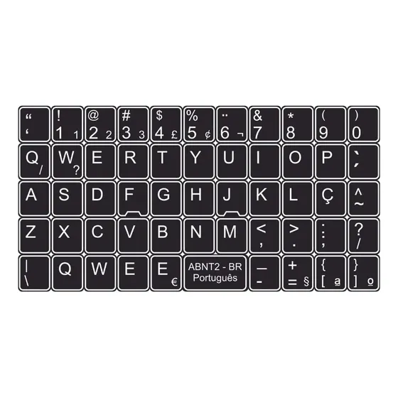 Adesivos Para Teclado Notebook Pc Etiquetas Cedilha Abnt2