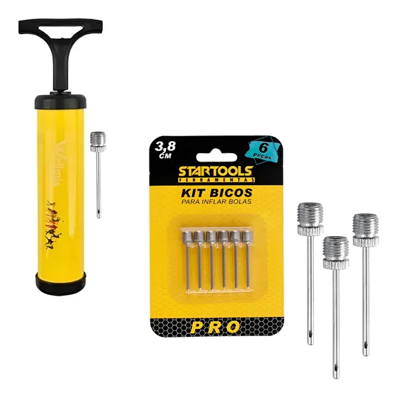 Bomba De Ar Para Encher Bolas Com 7 Bicos Em Inox Colors