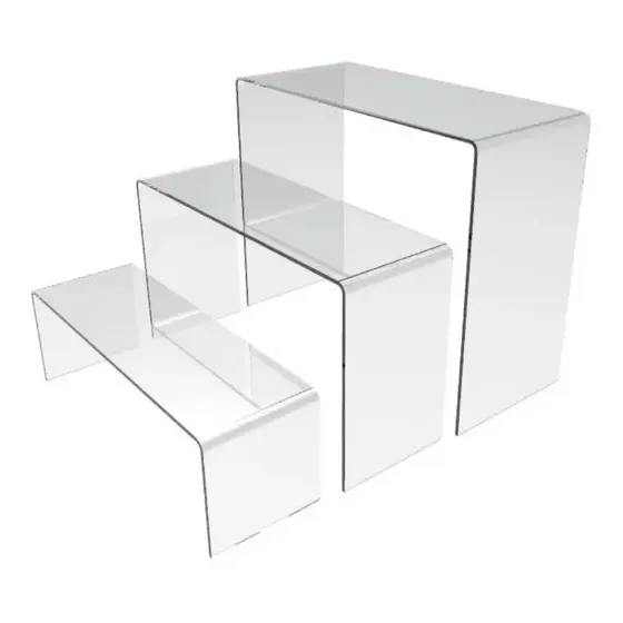 Expositor Para Calçados Em Acrílico Transparente Kit 3 Peças