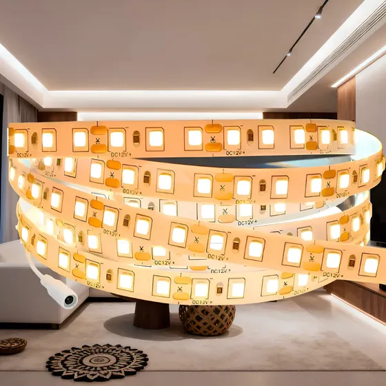 Fita Luz De Led Amarela 5m Com Dupla Face 120leds/metro