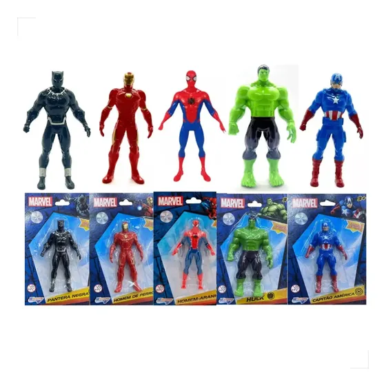 Kit 5 Mini Bonecos Heróis Marvel Vingadores Colecionador
