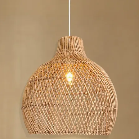 Pendente De Rattan Fibra Natural Artesanal Varanda E27 Nat81 127/220v