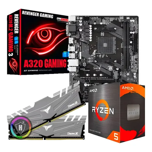Kit Upgrade Gamer - Ryzen 5 + Placa Mãe M.2 + 16gb Ram Ddr4