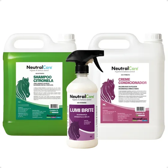 Kit Shampoo Para Cavalo Repelente 5l Condicionador Lumibrite