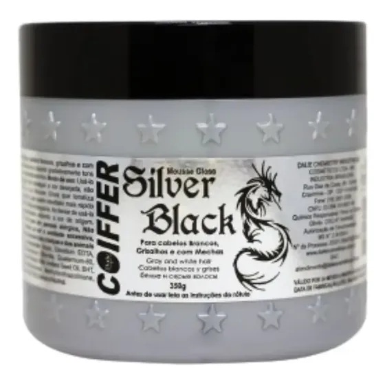 Mascara Silver Black Coiffer 350 Gr Cabelo Grisalho