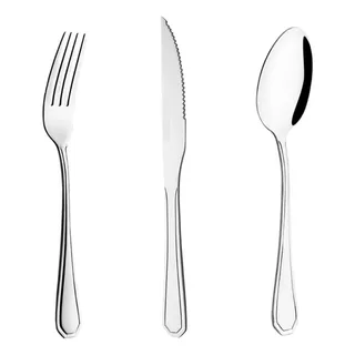 Kit 36 Talheres Grandes Em Aço Inox Linha Home Luxo Promoção Inox
