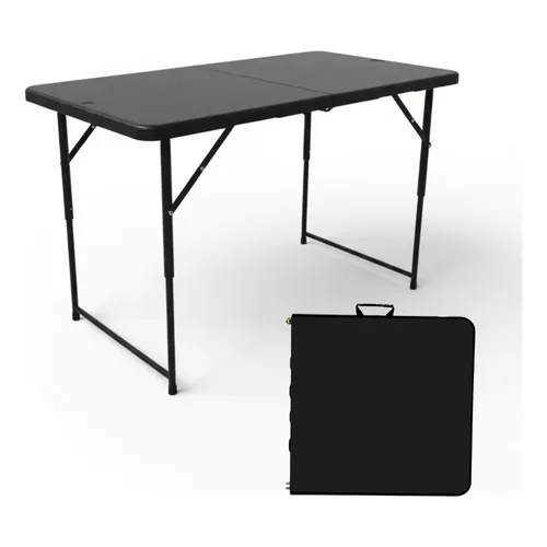 Mesa Dobrável Maleta Portátil De Camping Dj 1,22m Preto