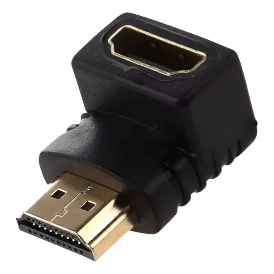 Kit 2 Adaptador Cabo Hdmi Curva L 90 Graus Tv Painel Parede