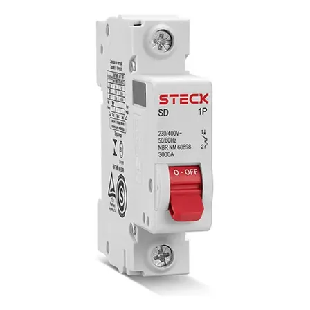 Disjuntor Unipolar 10a Curva C Sdd61c10 - Steck