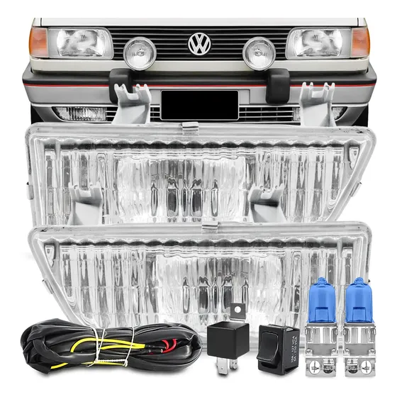 Kit Farol Milha Gol Parati Saveiro Voyage Quadrado + Brinde