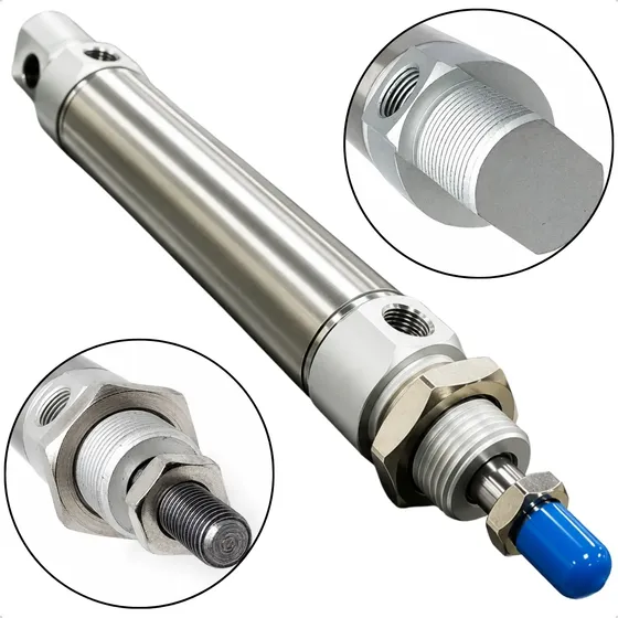 Cilindro Pneumático Mini 6432 Dupla Ação Ø25 X 15mm Curso