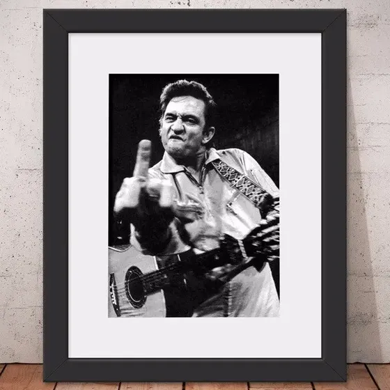 Quadro Johnny Cash 46x56cm Paspatur + Vidro Frete Grátis C72