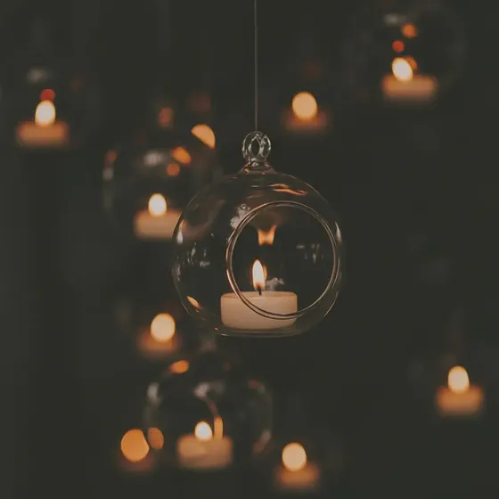 Bola De Vidro Para Pendurar - Vela Suspensa - Esfera Vidro
