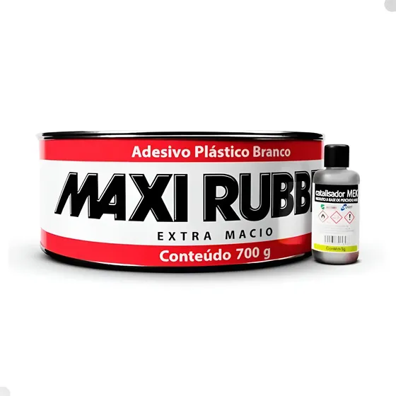 Massa Plástica Branca 700grs Maxi Rubber