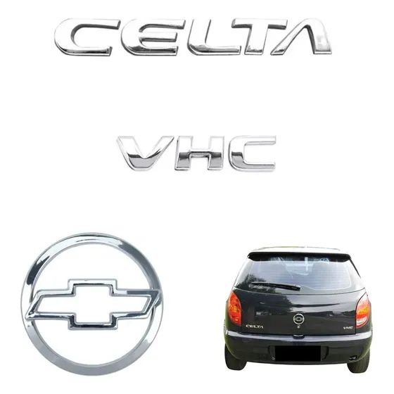 Emblemas Celta Vhc + Mala - 2003 À 2006 - Modelo Original