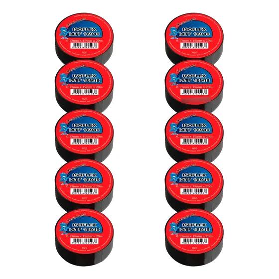 Fita Isolante Anti Chama Isoflex 19mm X 20m C/ 10 Unidades