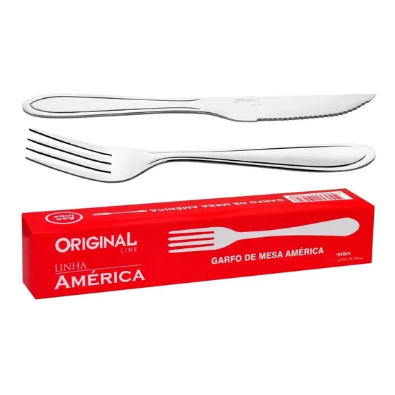 Jogo Garfo Faca Inox 24 Peças Bar/restaurante Buffet