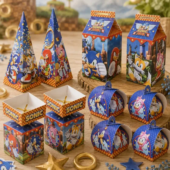 Kit Lembrancinha Sonic 20 Caixinhas Full