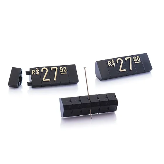 Kit De Preços Para Vitrine 255 Peças - Preto C/ Dourado