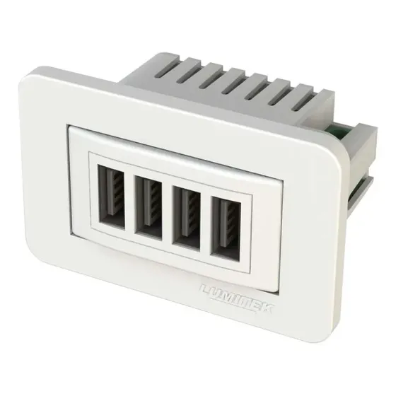Tomada P/móveis Embutir Usb Charger C/4 Pontos - Branca - L