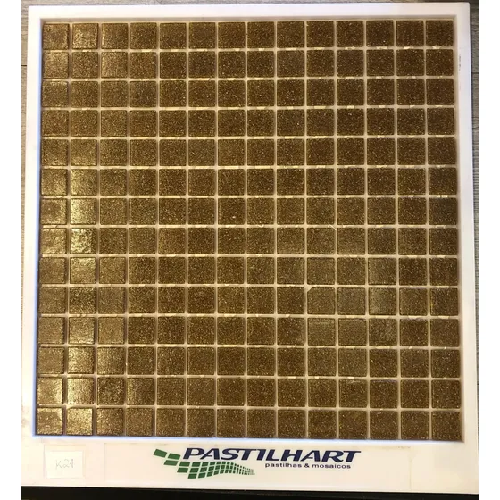 Pastilha De Vidro Oriental 2x2 Marrom Caramelo 32,5x32,5cm