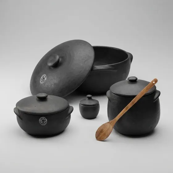 Conjunto Panelas Caldeirão Pimenteira De Barro Capixaba