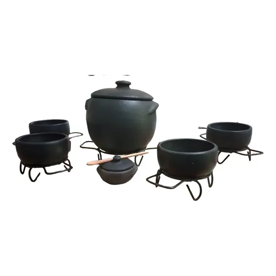 Caldeirão Feijoada 3 Litros + 4 Cumbucas 500 Ml E Pimenteira